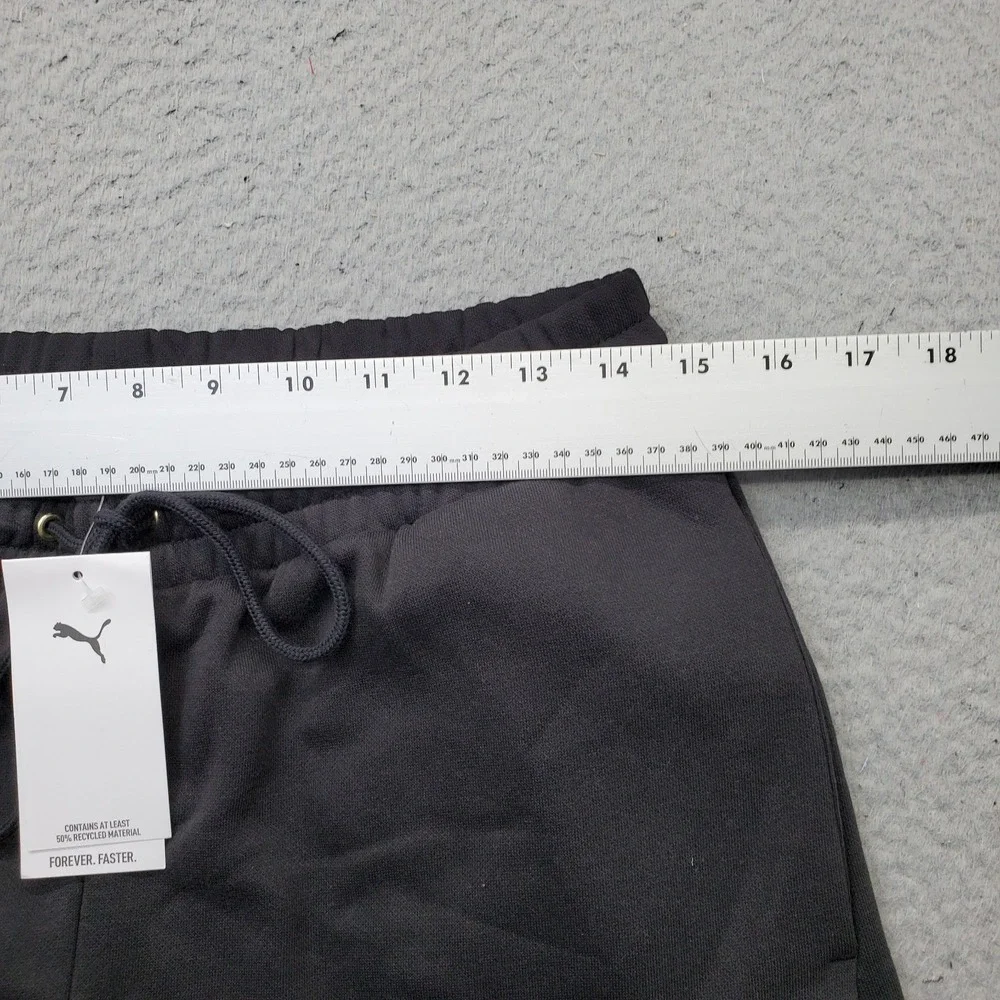 PUMA Maximal Metallic Sweatpants Mens M Black Regular Tapered Leg Drawstring